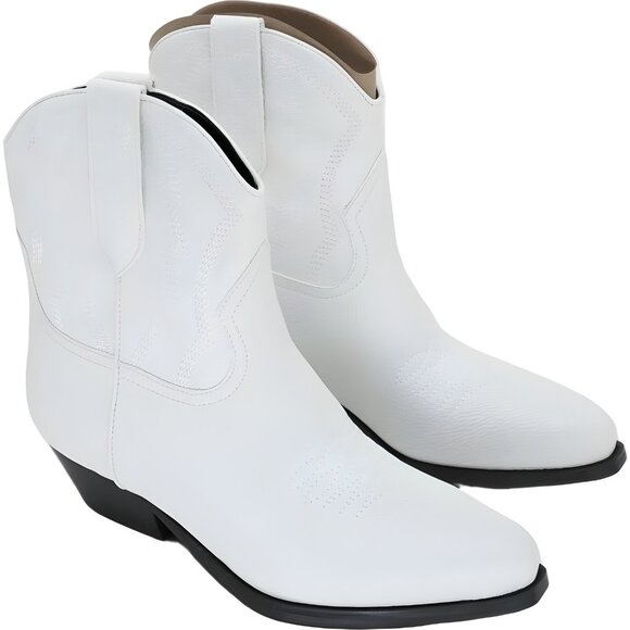Guess Ginette 3 White Western Ankle Cowboy Boots for Women US 7.5M - Picture 4 of 6